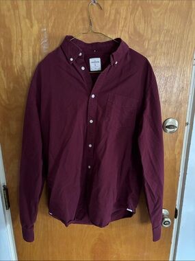 GAP Men's Button-Down Shirt in Deep Wine